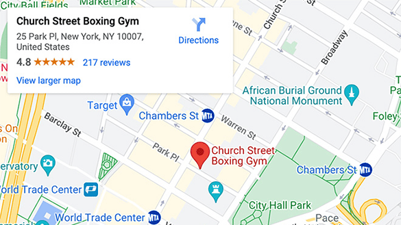 Church Street Boxing Gym Park Place Map